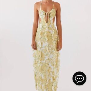 Yellow Pepper MayoSunset Kisses Ruffle Maxi Dress - Daffodil